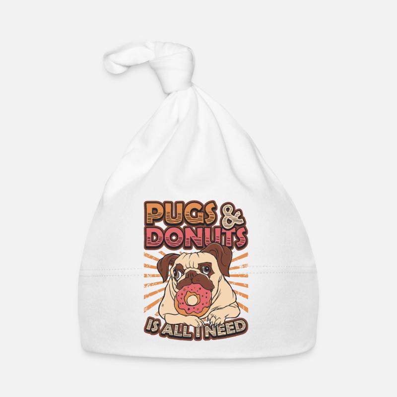 Mops Donut Lover Baby Bio-Mütze