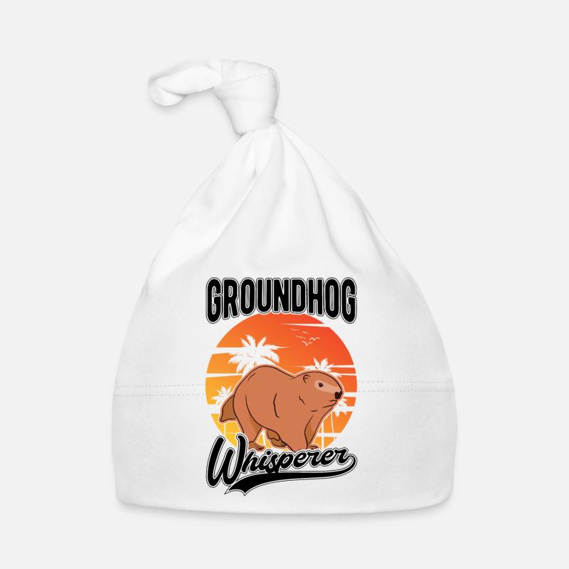 Murmeltier Flüsterer Groundhog Waldmurmeltier - Baby Bio-Mütze - Weiß