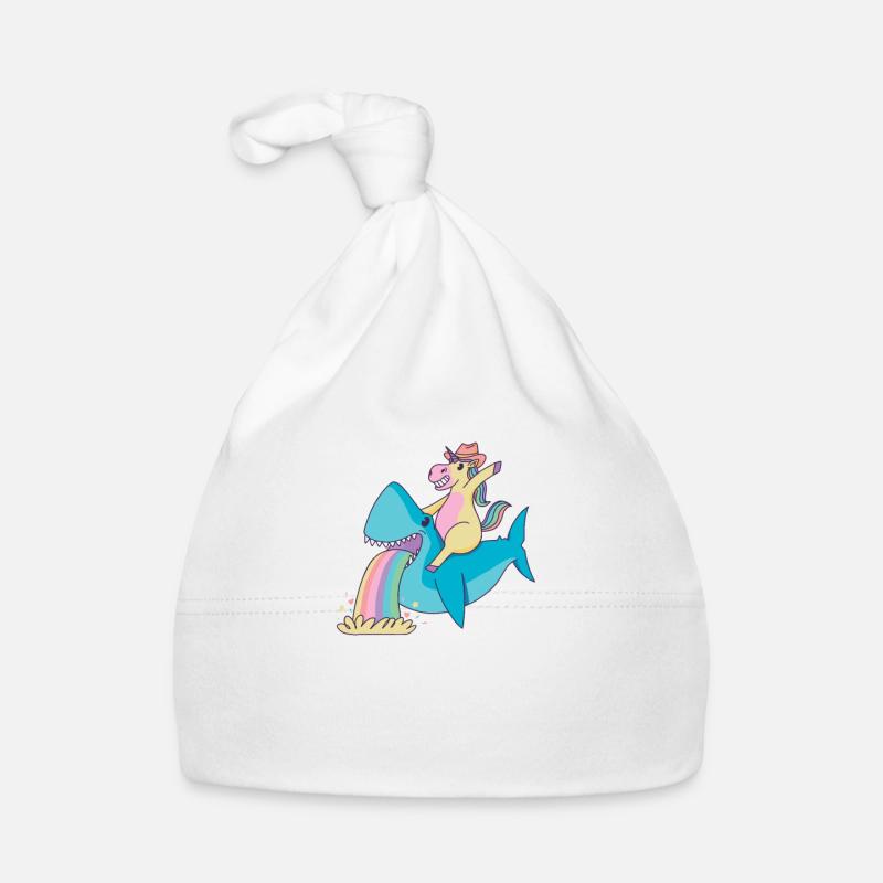 Poisson Licorne Mer Cowboy Shark Riding Bonnet bio Bébé