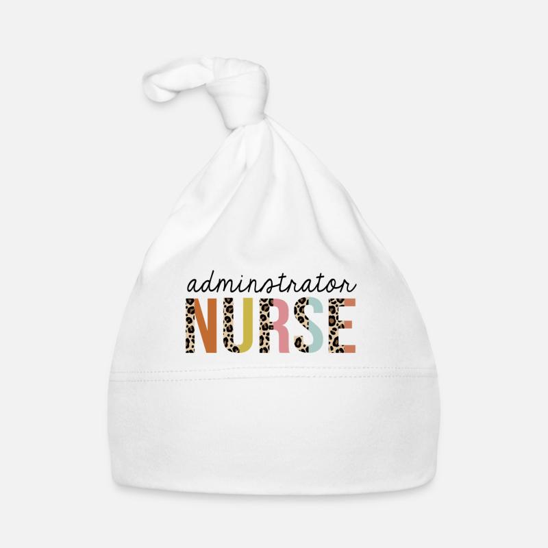 Administrator Nurse Leopard Print Registered RN Organic Baby Cap