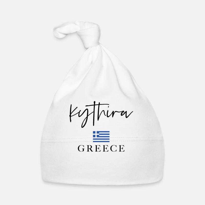 Vacances du drapeau de la Grèce - Île de Cythère Bonnet bio Bébé