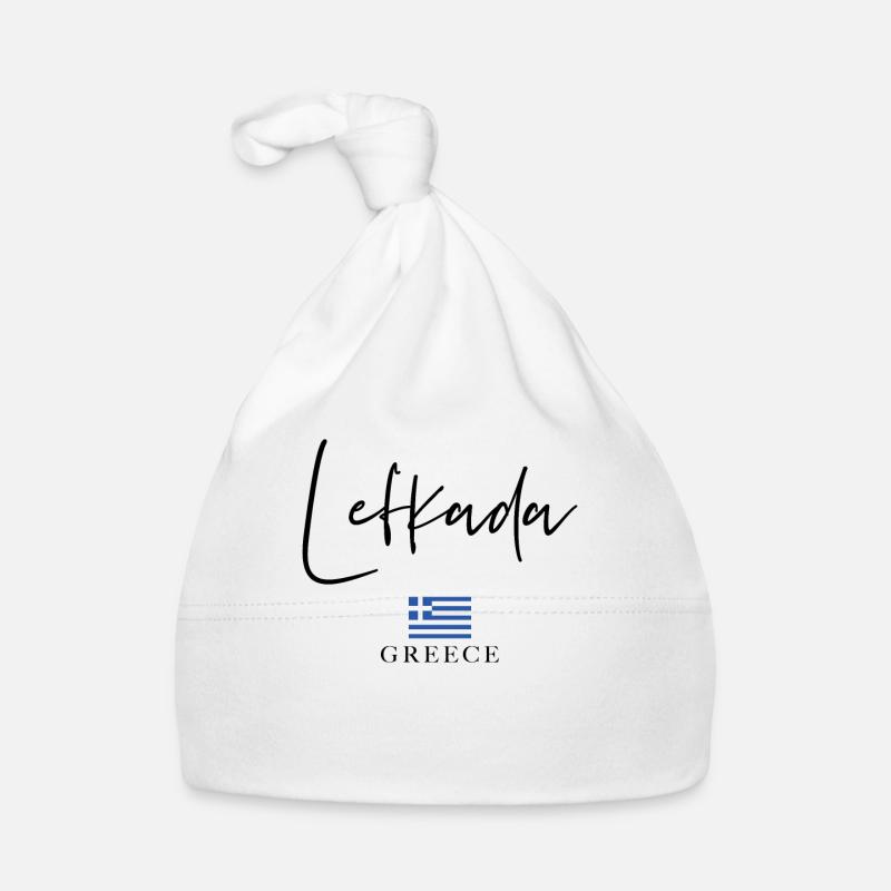 Vacances du drapeau de la Grèce - Lefkada Island Bonnet bio Bébé