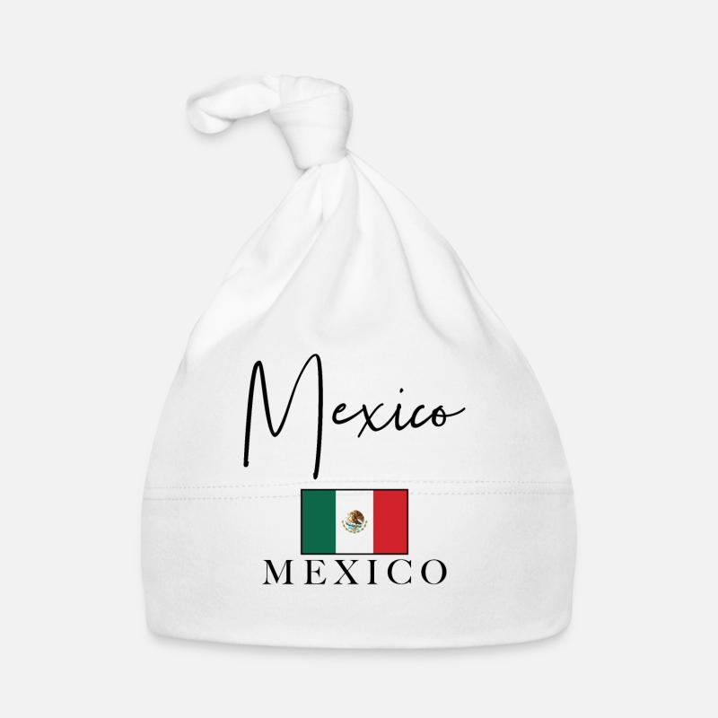 Grèce Flag Holidays - Île de Mexico - Bonnet bio Bébé - blanc