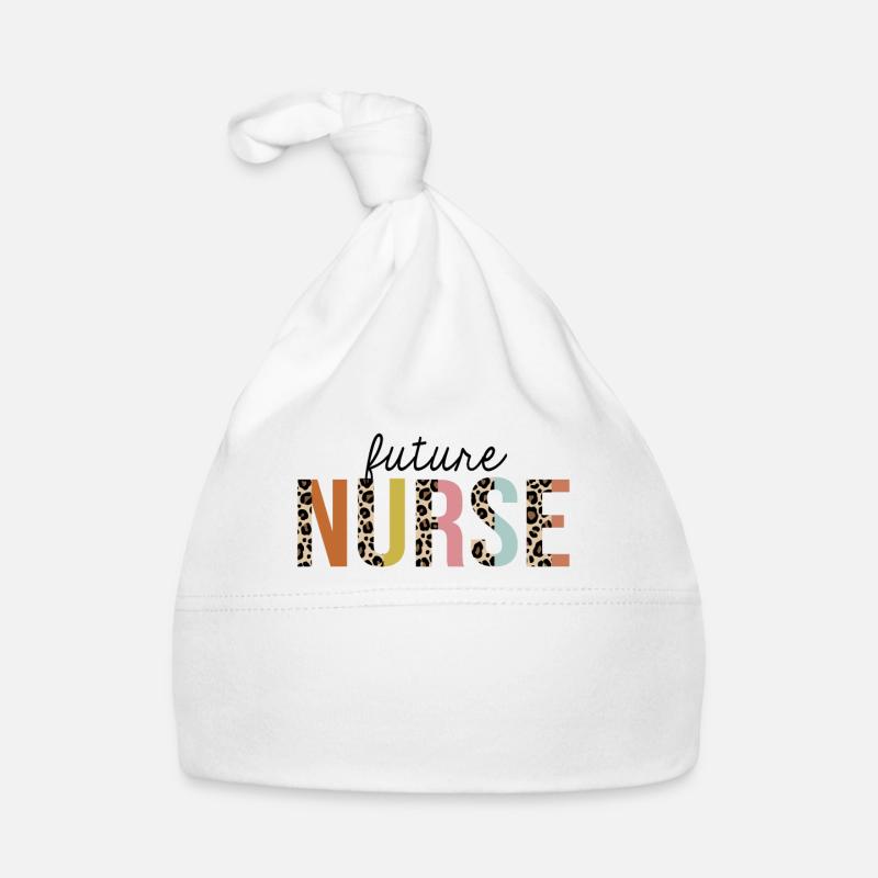 Future Nurse Leopard Print Infirmière autorisée Bonnet bio Bébé