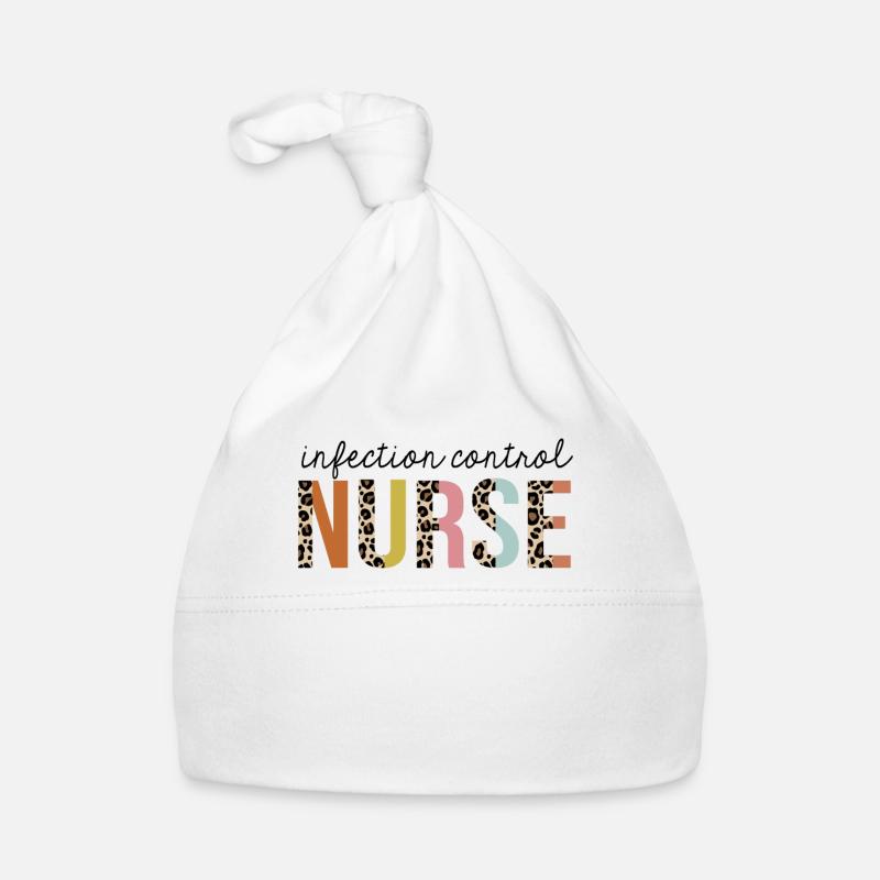 Infection-Control Nurse Leopard Print Registered Organic Baby Cap