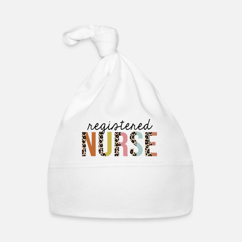 Registered Nurse Leopard Print Registered RN Organic Baby Cap