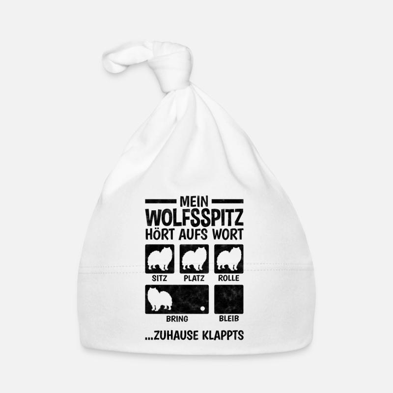 Wolfsspitz Hundetricks deutscher Spitz Keeshond Baby Bio-Mütze