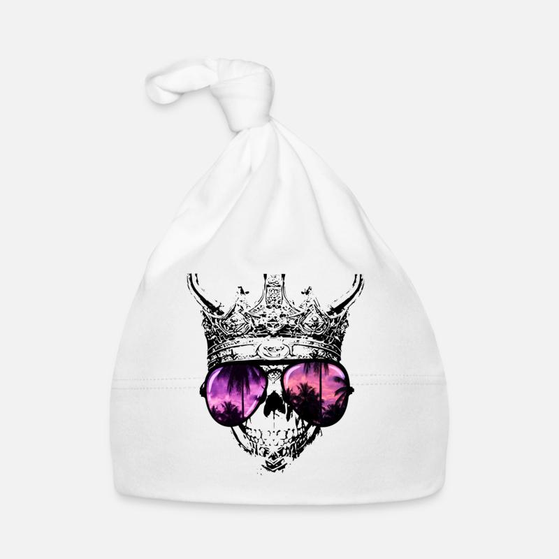 Hipster Skull King Organic Baby Cap