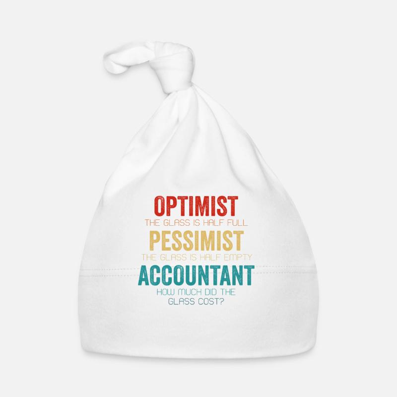 Optimiste Pessimiste Comptable Verre Drôle d’audit Bonnet bio Bébé