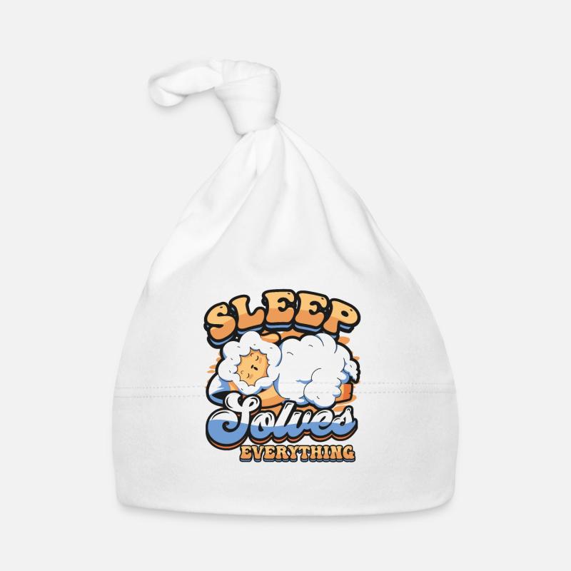Sleep Solves Everything, Sheep, Sleep, Late Riser. Organic Baby Cap