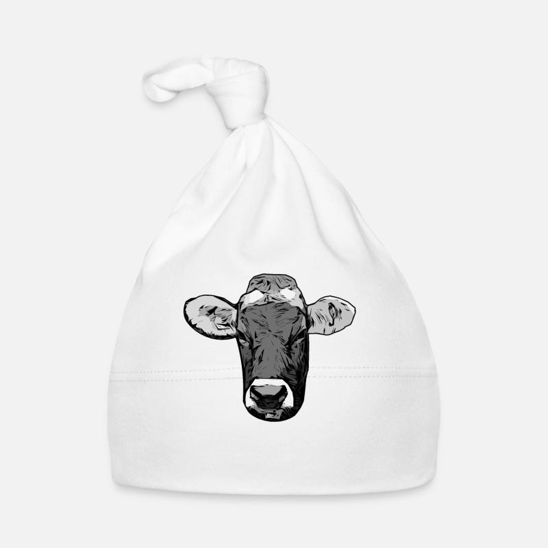 Éleveur Bovins Tête d’animal Motif Impression avec Bull Bonnet bio Bébé