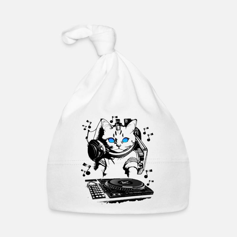 Cat DJ avec table de mixage Bonnet bio Bébé