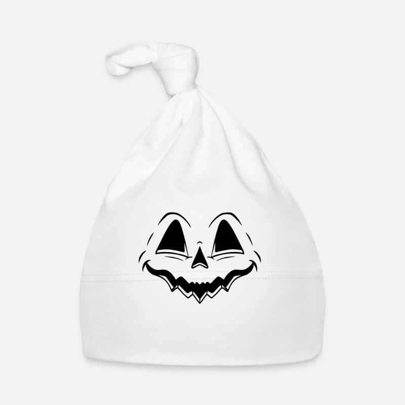 Squash Pumpkin Face Pumpkin Head Halloween - Bonnet bio Bébé - blanc