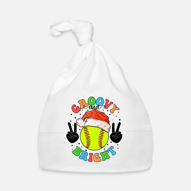 Softbal Xmas Softball Speler Kerstcadeau Bio-muts voor baby's
