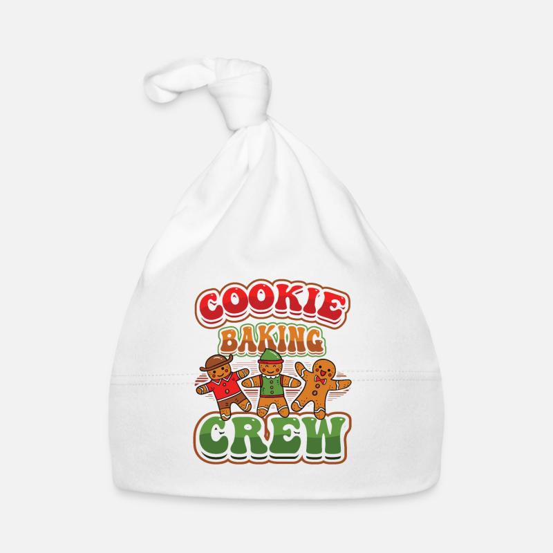 Cookie baking crew, Christmas, gingerbread. Organic Baby Cap