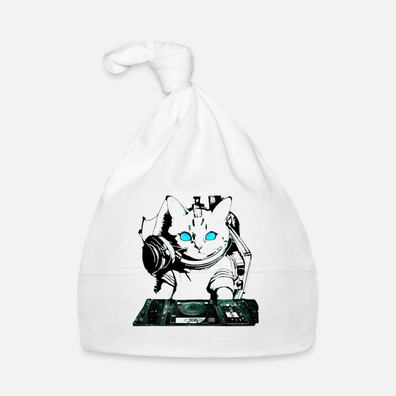 DJ cat avec table de mixage Bonnet bio Bébé