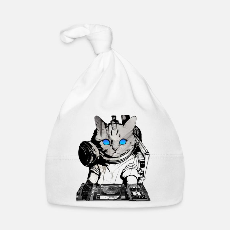 DJ cat avec table de mixage Bonnet bio Bébé