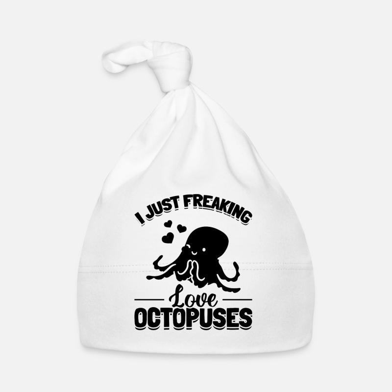 Cute Octopus Cephalopod - I Just Freaking Love Oct Organic Baby Cap