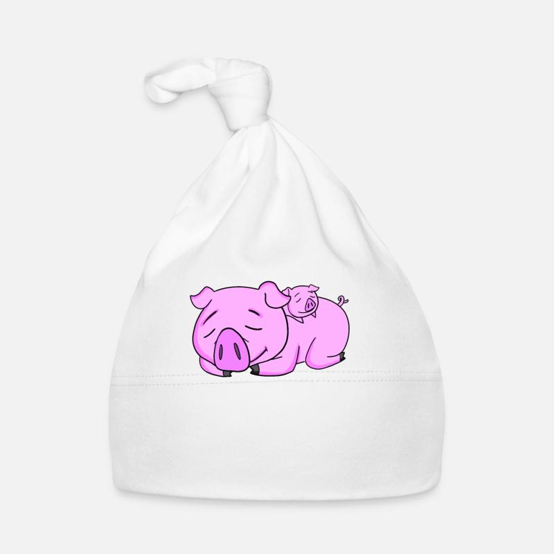 Cochon avec bébé cochon Bonnet bio Bébé