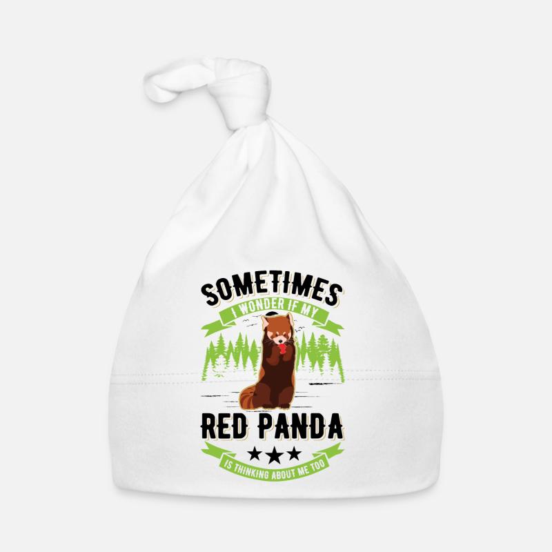 Red Panda Cadeau Chat Ours Panda Rouge Bonnet bio Bébé