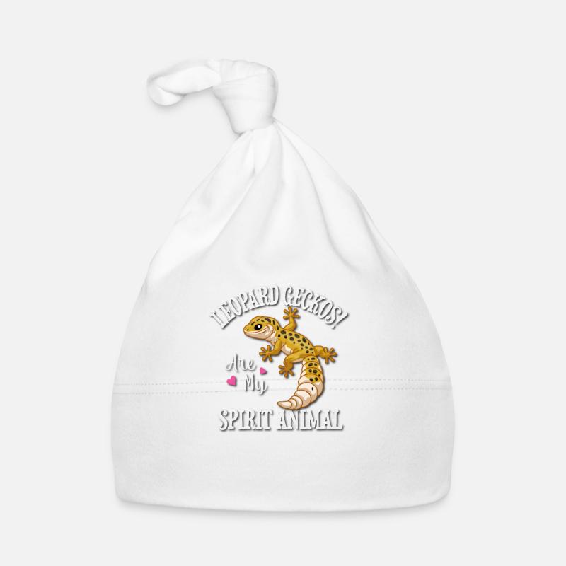 Gecko léopard - Bonnet bio Bébé - blanc