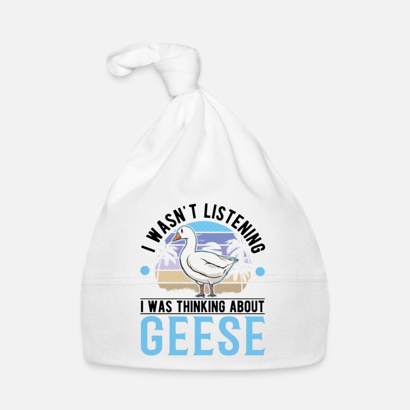 Oies Éleveur d’oies Oie - Bonnet bio Bébé - blanc