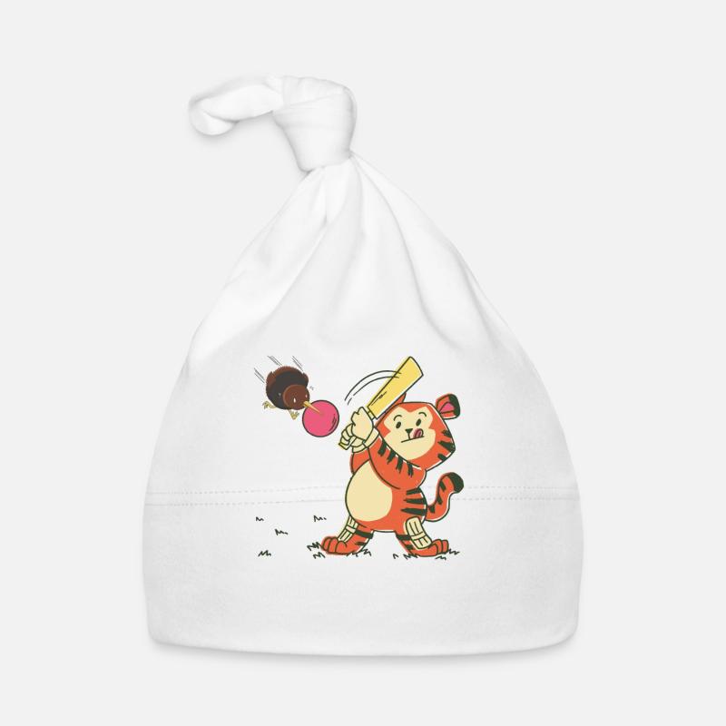 Cricketer with Kiwi bird cricket game Organic Baby Cap