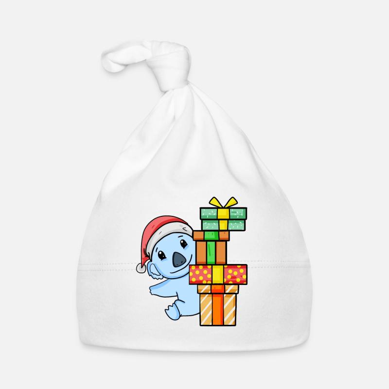 Christmas Koala with gifts Organic Baby Cap