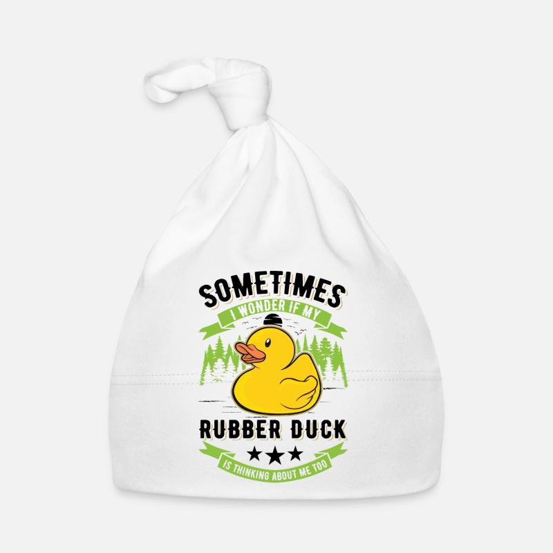 Gummiente Geschenk Quietscheente Badeente Baby Bio-Mütze