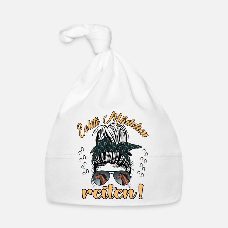 Echte Mädchen Reite Pferde Design Baby Bio-Mütze