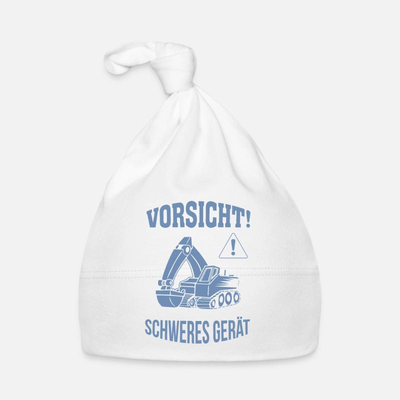 Bagger Baggerfahrer Baugeräteführer Schweres Gerät - Baby Bio-Mütze - Weiß