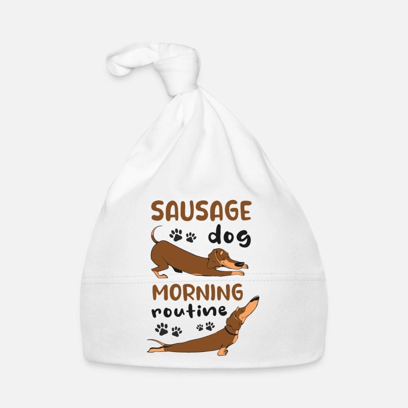 Wurst Hund Morgenroutine lustiges Geschenk Baby Bio-Mütze