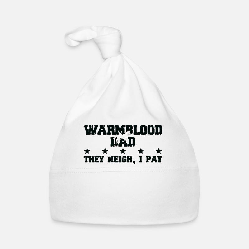 Père du cheval - Warmblood - Bonnet bio Bébé - blanc