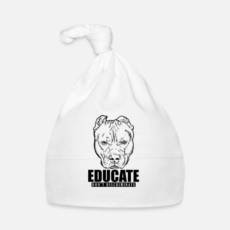 Educate Don't Discriminate Pit Butt Terrier Organic Baby Cap