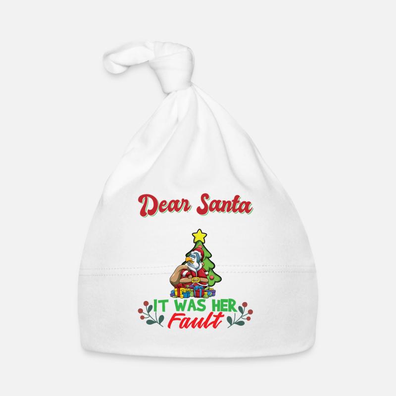 Dear Santa It Was Her Fault Siblings Matching Xmas Baby Bio-Mütze
