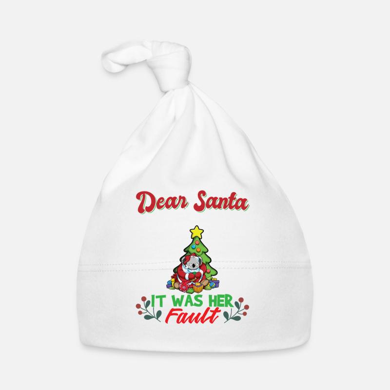 Dear Santa It Was Her Fault Siblings Matching Xmas Baby Bio-Mütze