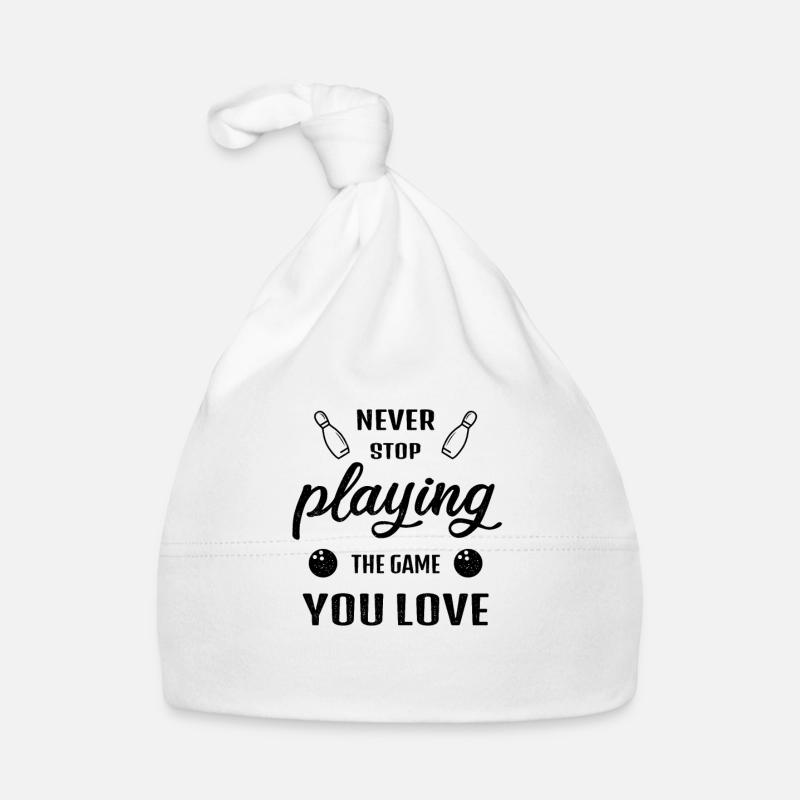 Never Stop Playing the Game Bowling Gift Organic Baby Cap