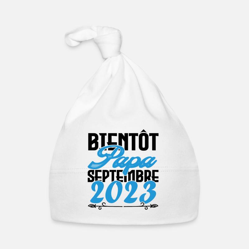 Annonce grossesse bientôt Papa Septembre 2023 Bonnet bio Bébé