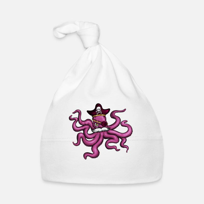 Octopus Pirate Pirate Hat Eye Patch Moustache Organic Baby Cap