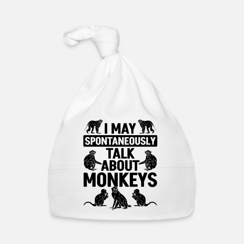 Monkey - I may spontaneously talk about Monkeys Organic Baby Cap