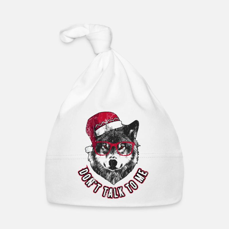 Ne me parle pas - Grumpy Christmas Wolf Bonnet bio Bébé