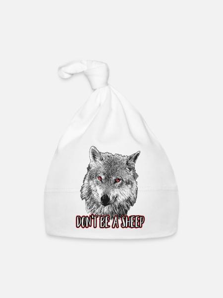 Don't be a sheep - Organic Baby Cap - white - Front