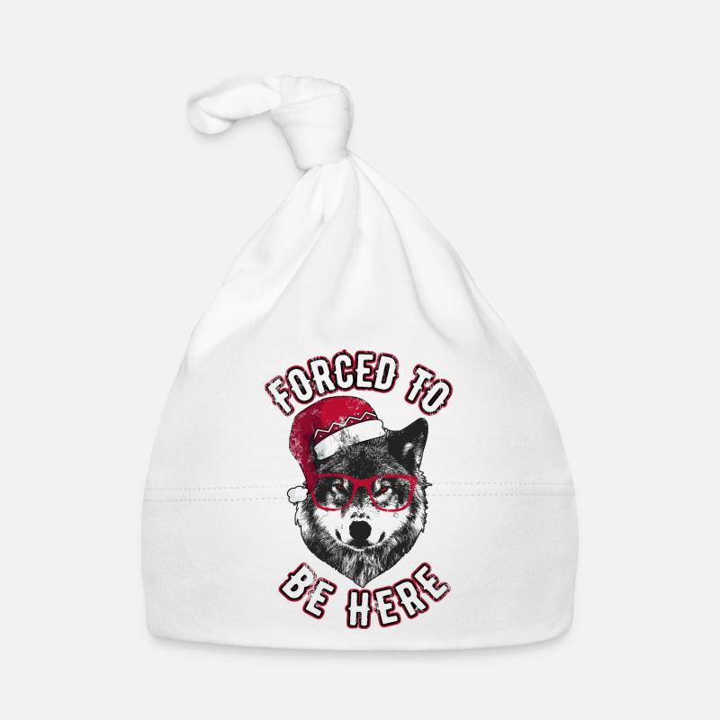 Gezwungen, hier zu sein - Grumpy Christmas Wolf Baby Bio-Mütze