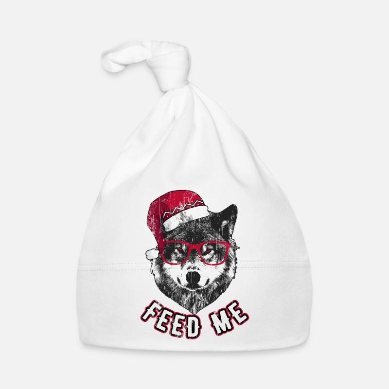 Feed Me – Grumpy Christmas Wolf Baby Bio-Mütze