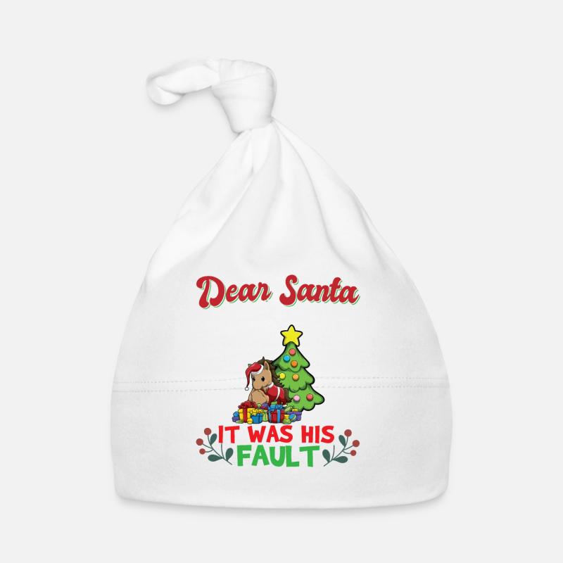 Dear Santa It Was His Fault Siblings Matching Xmas Baby Bio-Mütze