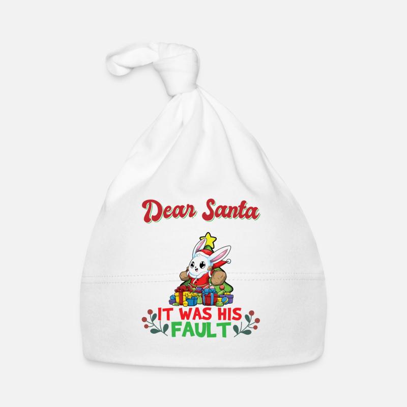 Dear Santa It Was His Fault Siblings Matching Xmas Baby Bio-Mütze