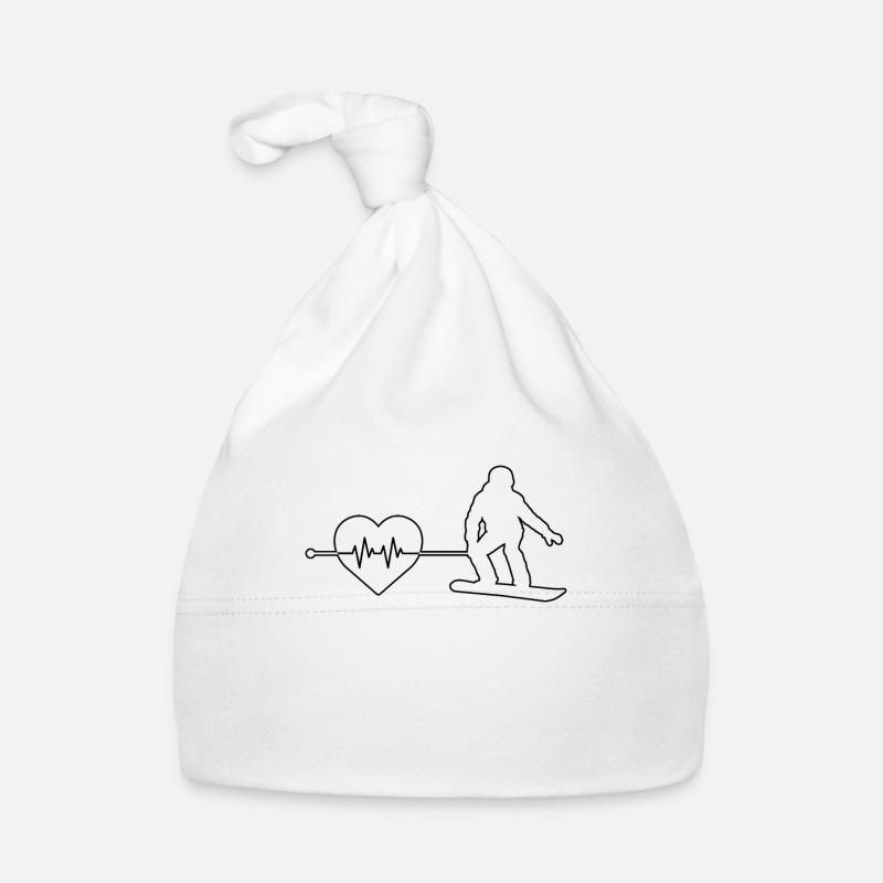 Snowboarding heartbeat Organic Baby Cap