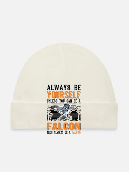 Always be yourself Falcon Falknerei Falke - Organic Baby Cap - white - Front