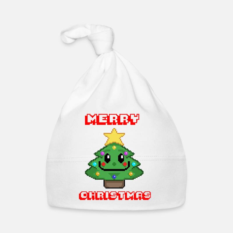 Merry Christmas I Xmas I 8 Bit Pixelated Baby Bio-Mütze