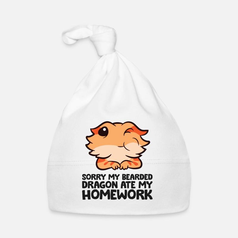 Désolé mon dragon barbu a mangé mes devoirs Bonnet bio Bébé